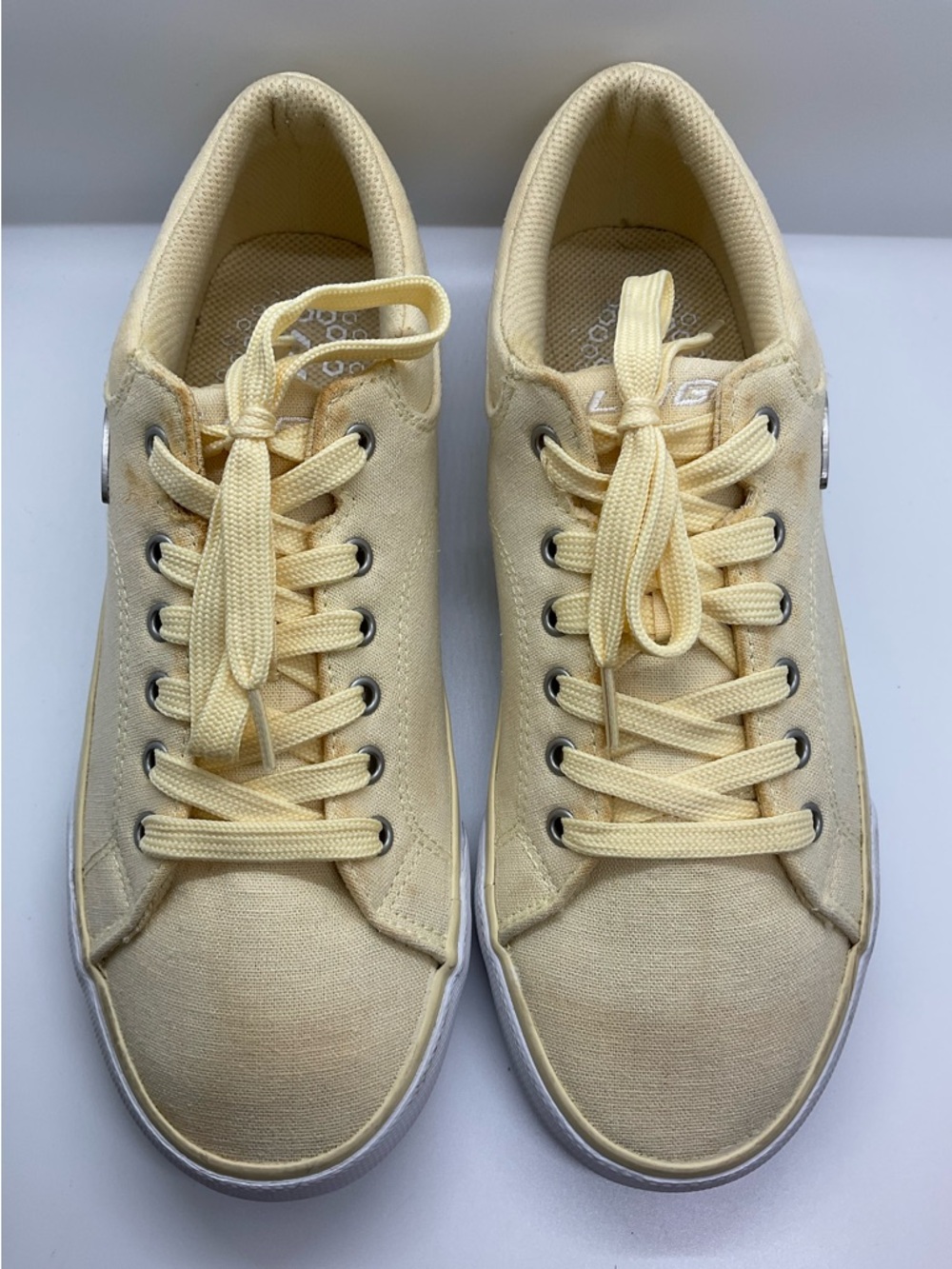 🦊 LUGZ Regent Lo Canvas Linen Sneaker Women’s Size 9 Pastel Yellow